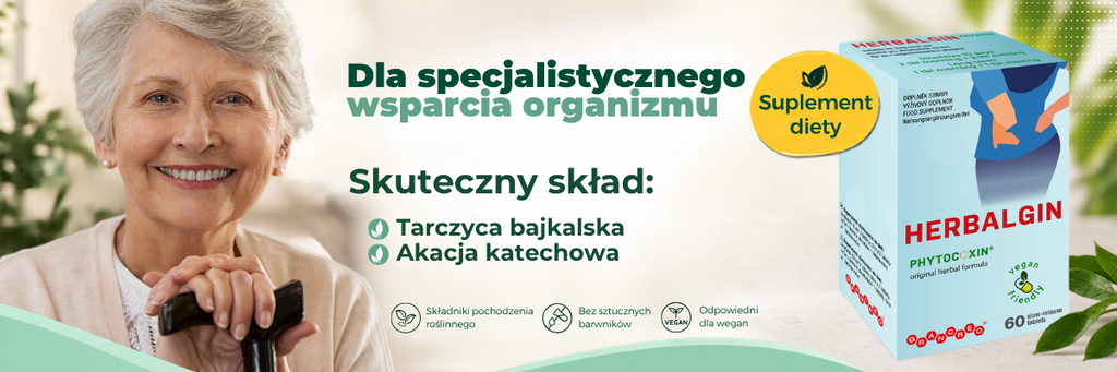 Reklama: HERBALGIN, suplement diety, opakowanie 60 tabletek